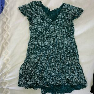American Eagle Green Flower Patterned Dress